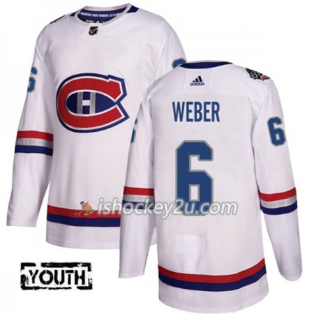 Børn NHL Montreal Canadiens Trøje Shea Weber 6 Adidas 2017-2018 Hvid 100 Classic Authentic